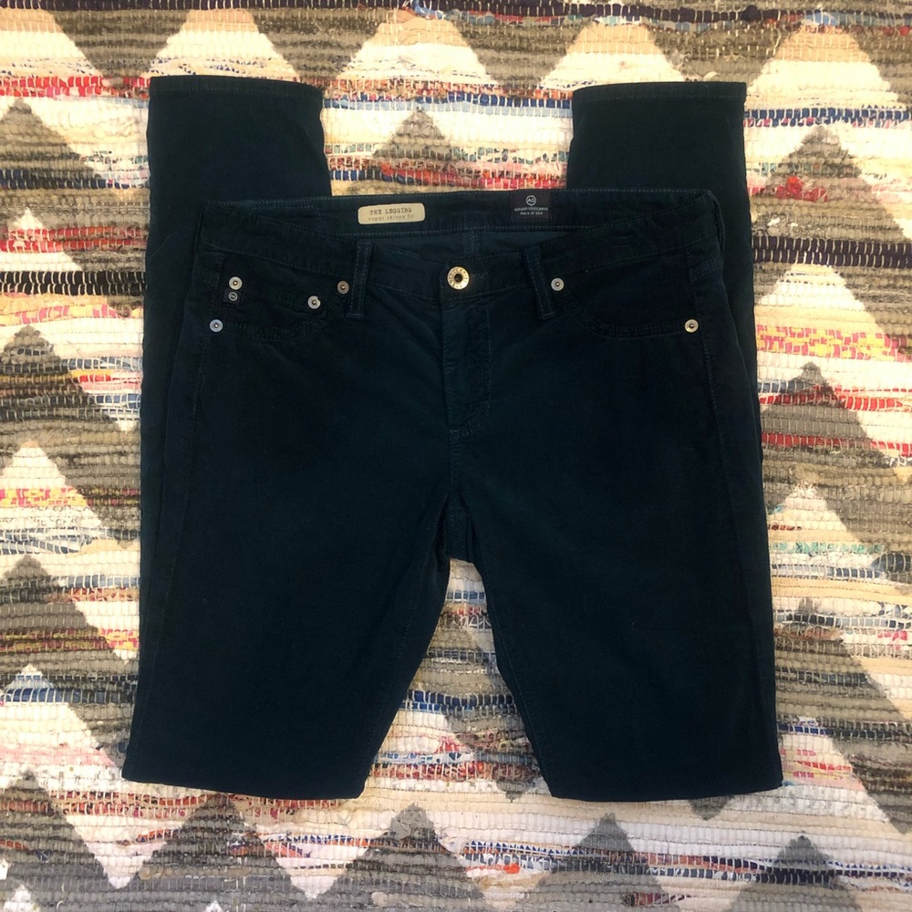 AG Adriano Goldschmied Super Skinny the Legging Cord Pants stretchy size 28 Teal - Picture 4 of 8